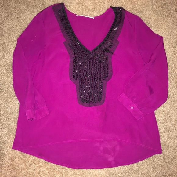 Tops - Fuchsia/purple blouse with sequins